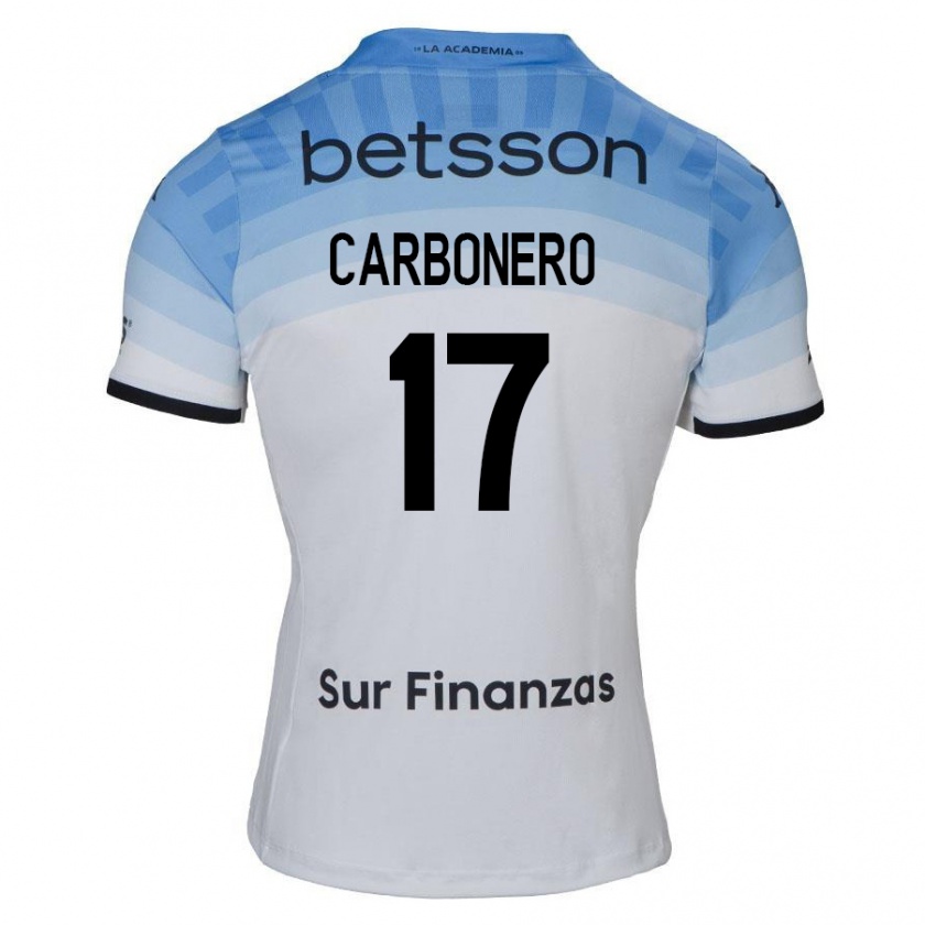 Kandiny Gyermek Johan Carbonero #17 Fehér Kék Fekete Idegenbeli Jersey 2024/25 Mez Póló Ing