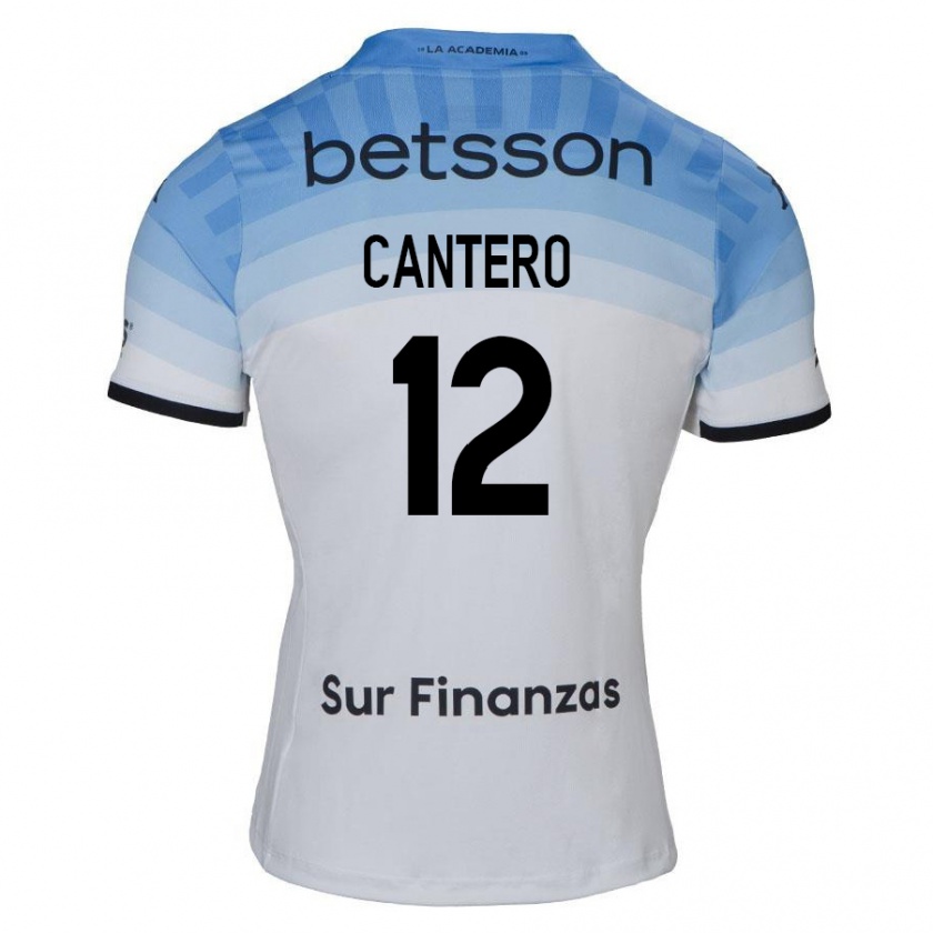 Kandiny Gyermek Milton Cantero #12 Fehér Kék Fekete Idegenbeli Jersey 2024/25 Mez Póló Ing