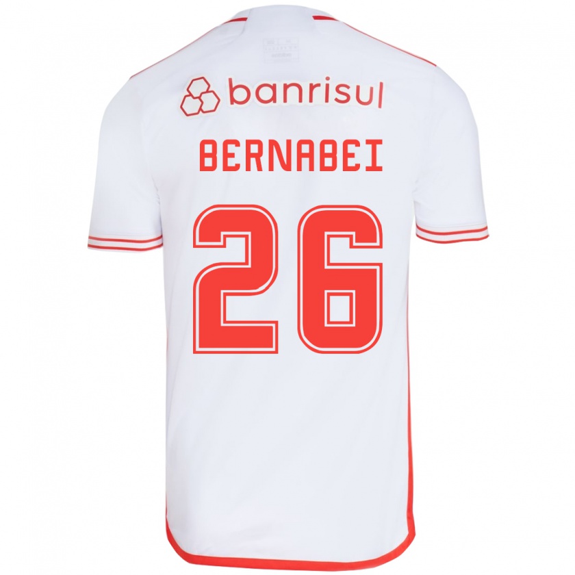 Kandiny Gyermek Alexandro Bernabéi #26 Fehér Piros Idegenbeli Jersey 2024/25 Mez Póló Ing