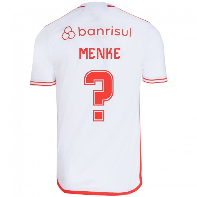 Kandiny Gyermek Henrique Menke #0 Fehér Piros Idegenbeli Jersey 2024/25 Mez Póló Ing