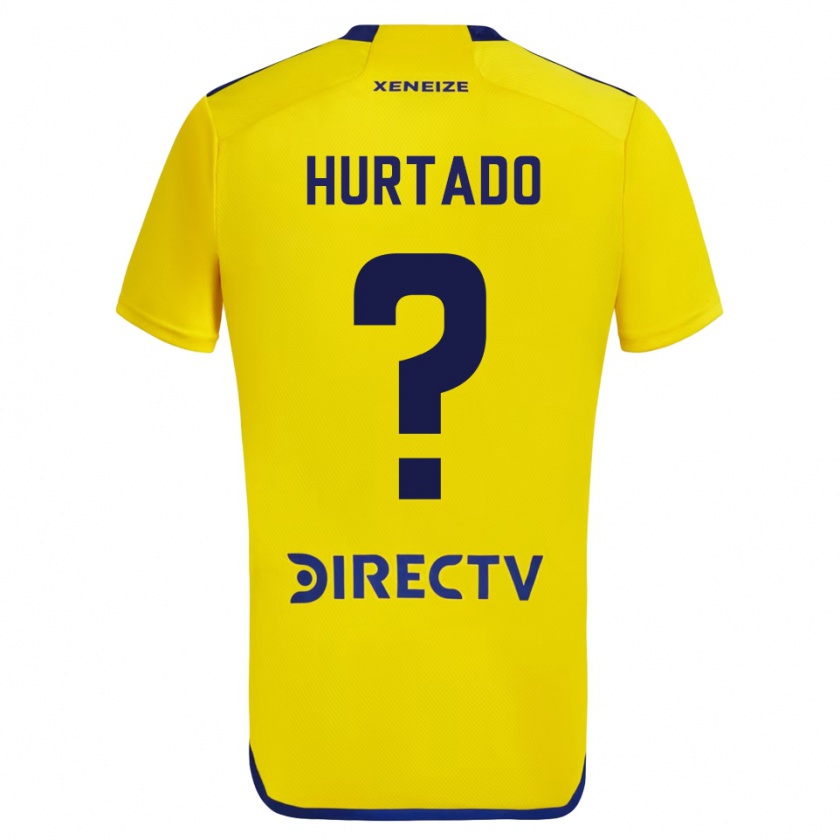 Kandiny Gyermek Jan Hurtado #0 Sárga Kék Idegenbeli Jersey 2024/25 Mez Póló Ing