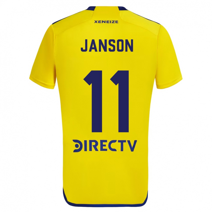 Kandiny Gyermek Lucas Janson #11 Sárga Kék Idegenbeli Jersey 2024/25 Mez Póló Ing