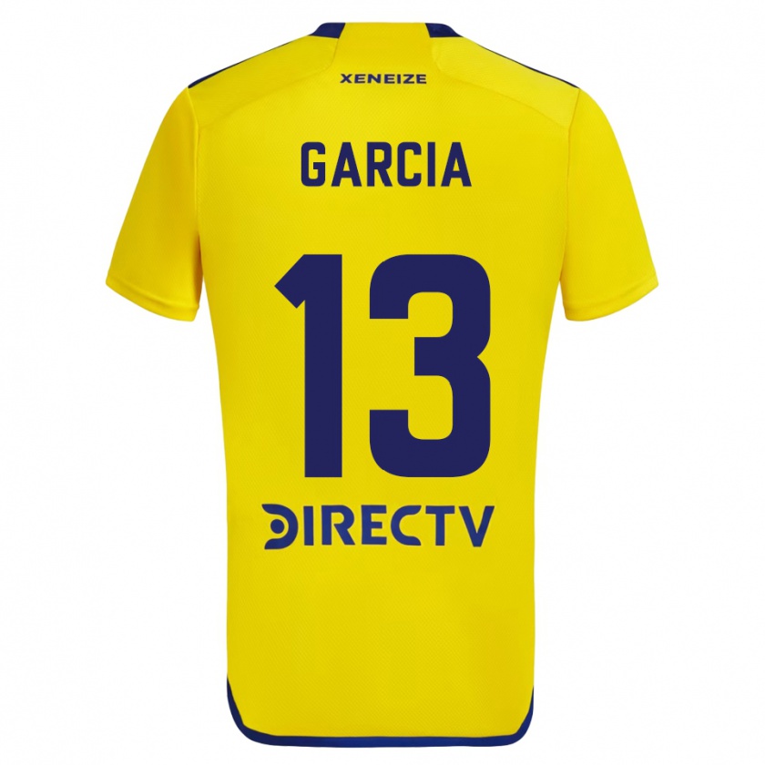 Kandiny Gyermek Javier García #13 Sárga Kék Idegenbeli Jersey 2024/25 Mez Póló Ing