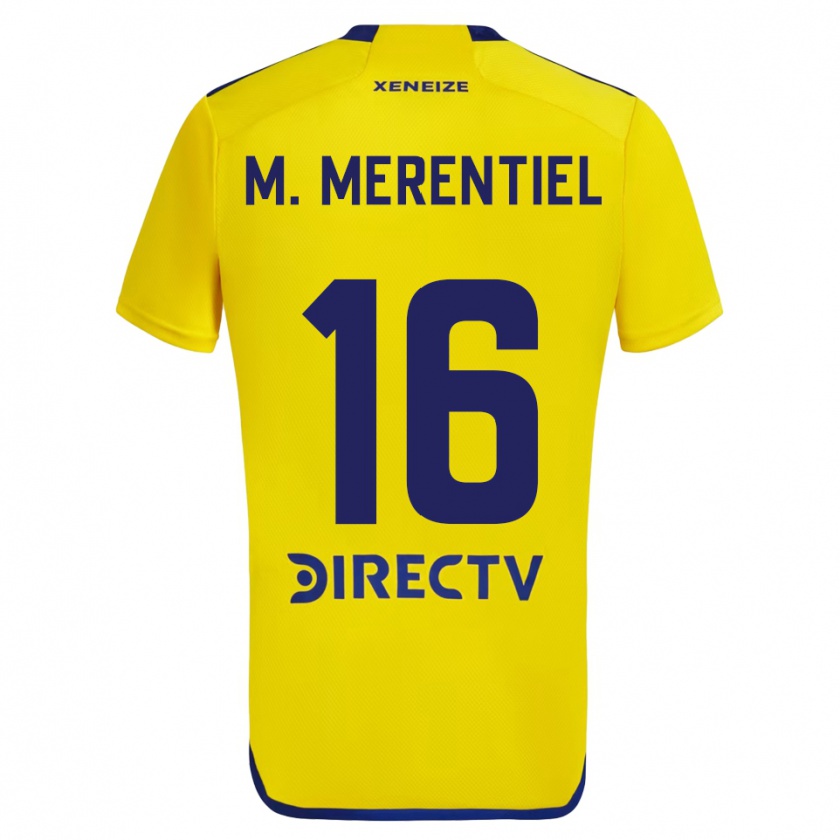 Kandiny Gyermek Miguel Merentiel #16 Sárga Kék Idegenbeli Jersey 2024/25 Mez Póló Ing