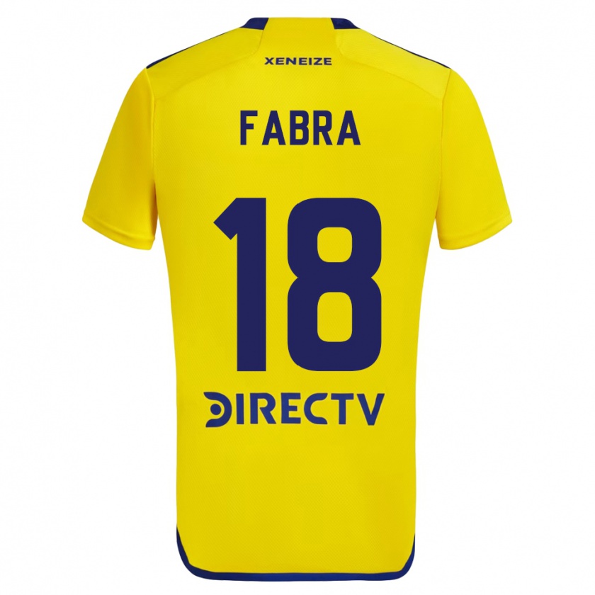 Kandiny Gyermek Frank Fabra #18 Sárga Kék Idegenbeli Jersey 2024/25 Mez Póló Ing