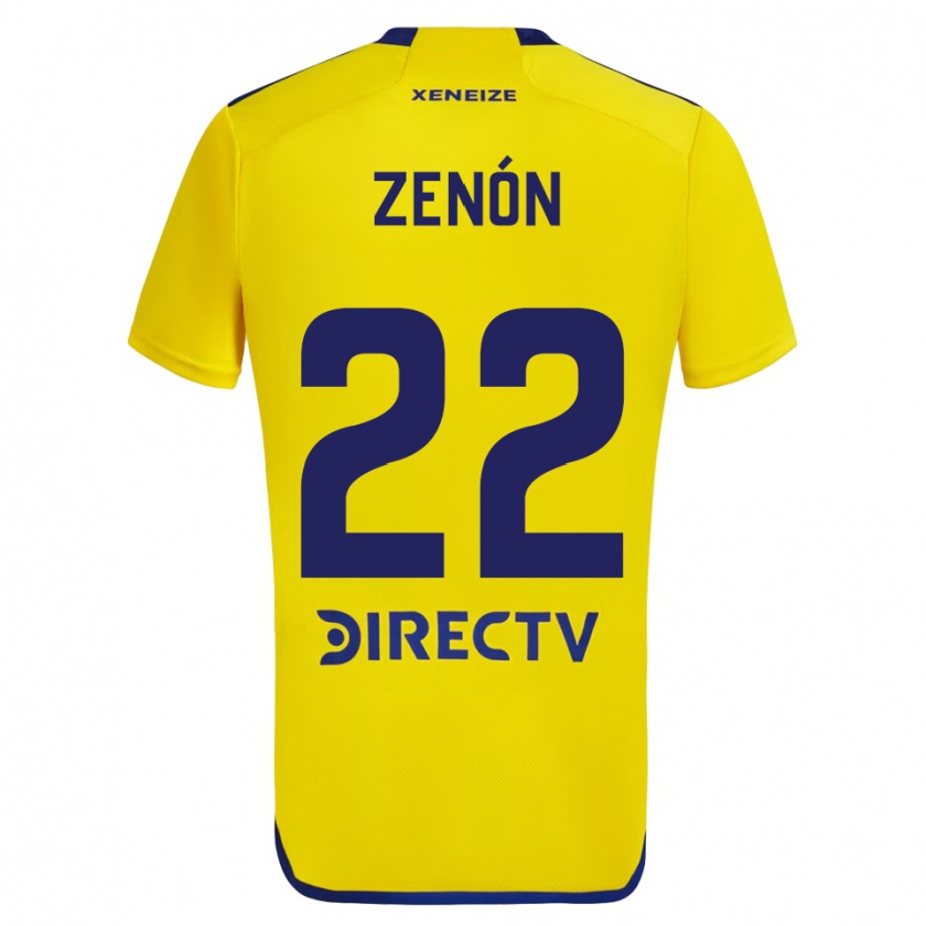 Kandiny Gyermek Kevin Zenón #22 Sárga Kék Idegenbeli Jersey 2024/25 Mez Póló Ing