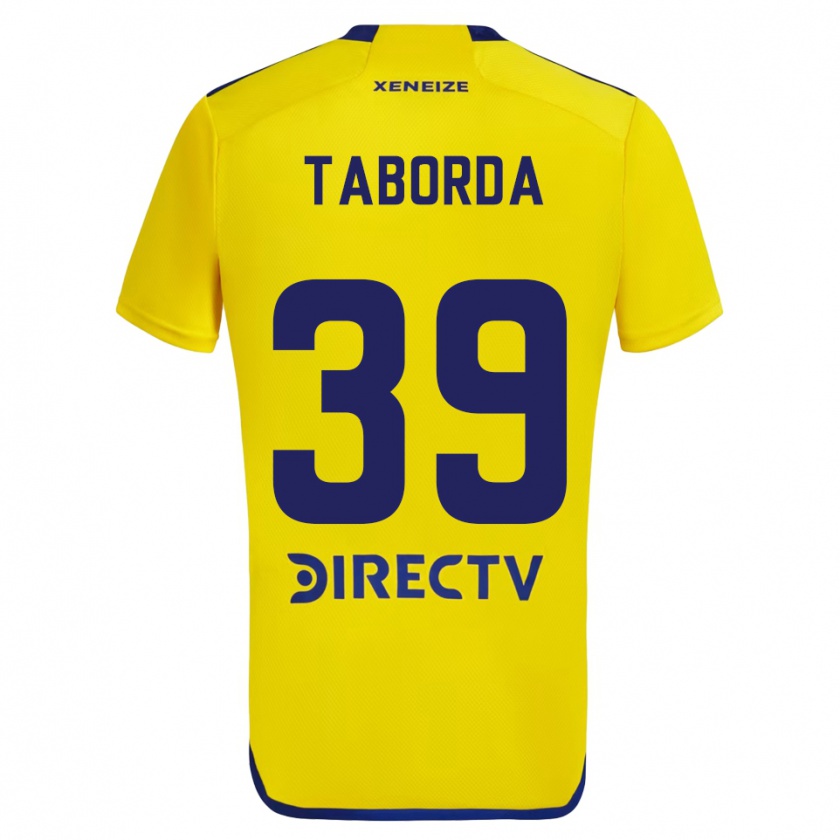 Kandiny Gyermek Vicente Taborda #39 Sárga Kék Idegenbeli Jersey 2024/25 Mez Póló Ing