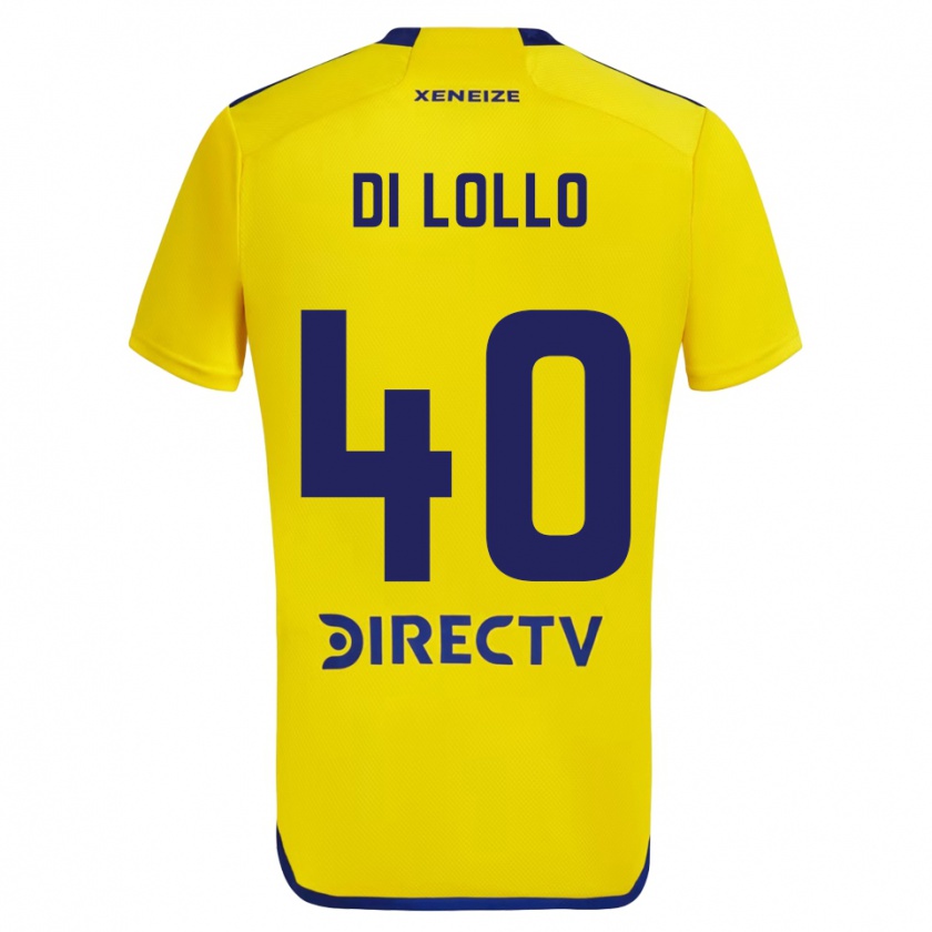 Kandiny Gyermek Lautaro Di Lollo #40 Sárga Kék Idegenbeli Jersey 2024/25 Mez Póló Ing