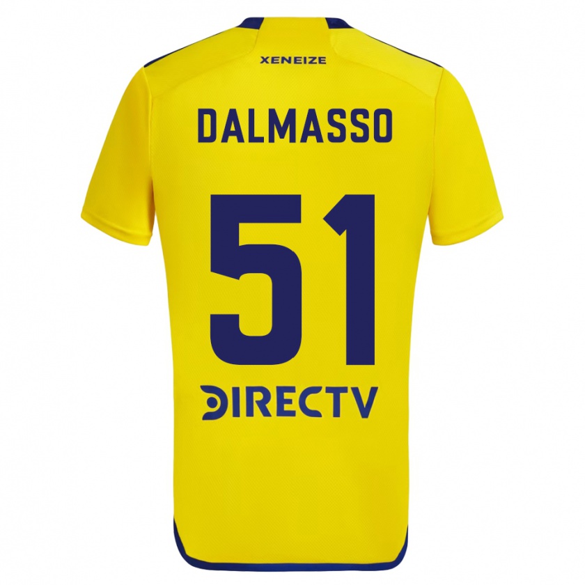 Kandiny Gyermek Santiago Dalmasso #51 Sárga Kék Idegenbeli Jersey 2024/25 Mez Póló Ing