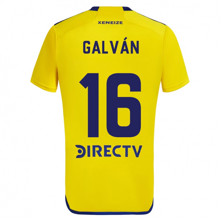 Kandiny Gyermek Lucas Galván #16 Sárga Kék Idegenbeli Jersey 2024/25 Mez Póló Ing