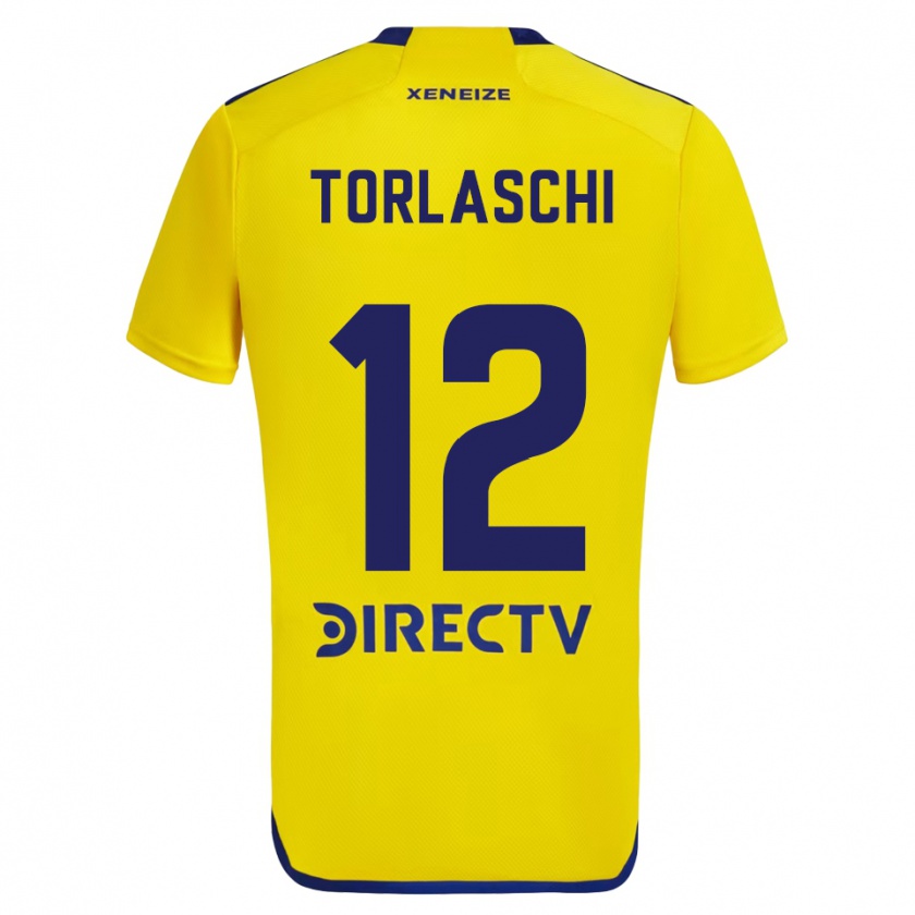 Kandiny Gyermek Lucas Torlaschi #12 Sárga Kék Idegenbeli Jersey 2024/25 Mez Póló Ing