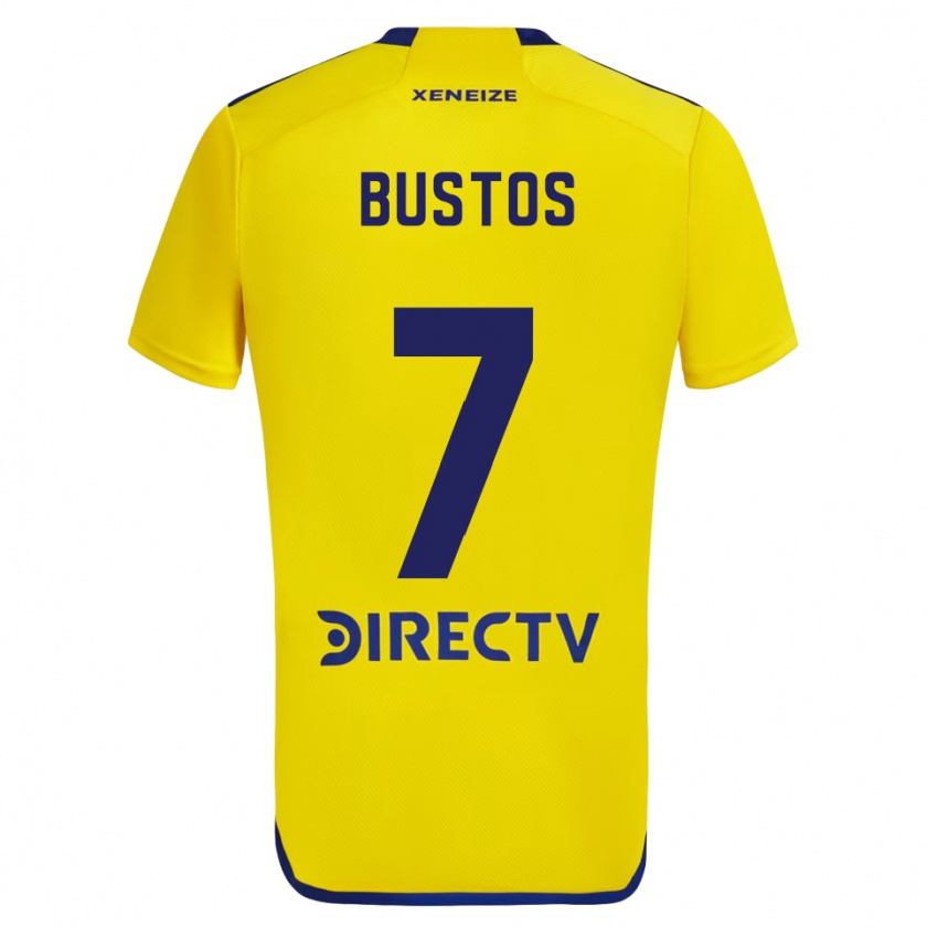 Kandiny Gyermek Tomás Bustos #7 Sárga Kék Idegenbeli Jersey 2024/25 Mez Póló Ing