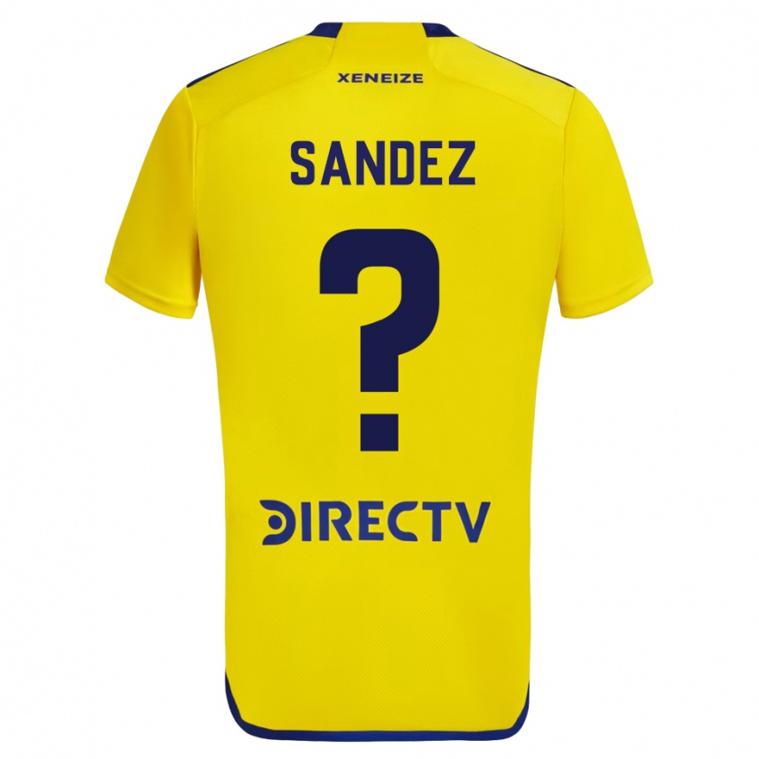 Kandiny Gyermek Agustín Sández #0 Sárga Kék Idegenbeli Jersey 2024/25 Mez Póló Ing