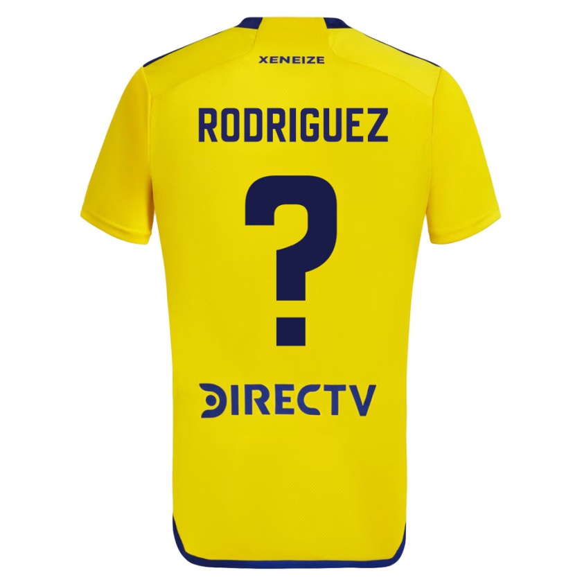 Kandiny Gyermek Román Rodríguez #0 Sárga Kék Idegenbeli Jersey 2024/25 Mez Póló Ing