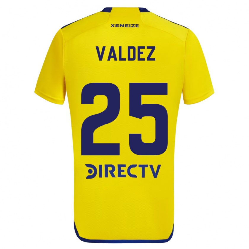 Kandiny Gyermek Bruno Valdez #25 Sárga Kék Idegenbeli Jersey 2024/25 Mez Póló Ing