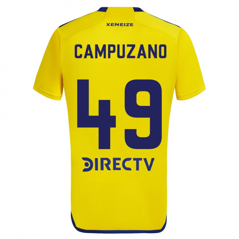 Kandiny Gyermek Jorman Campuzano #49 Sárga Kék Idegenbeli Jersey 2024/25 Mez Póló Ing