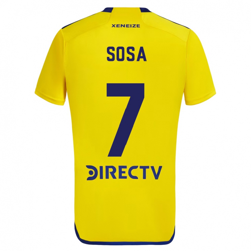 Kandiny Gyermek Elián Sosa #7 Sárga Kék Idegenbeli Jersey 2024/25 Mez Póló Ing