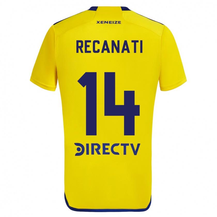 Kandiny Gyermek Bianca Recanati #14 Sárga Kék Idegenbeli Jersey 2024/25 Mez Póló Ing