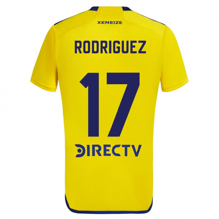 Kandiny Gyermek Fanny Rodriguez #17 Sárga Kék Idegenbeli Jersey 2024/25 Mez Póló Ing