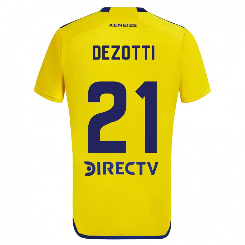 Kandiny Gyermek Martina Dezotti #21 Sárga Kék Idegenbeli Jersey 2024/25 Mez Póló Ing