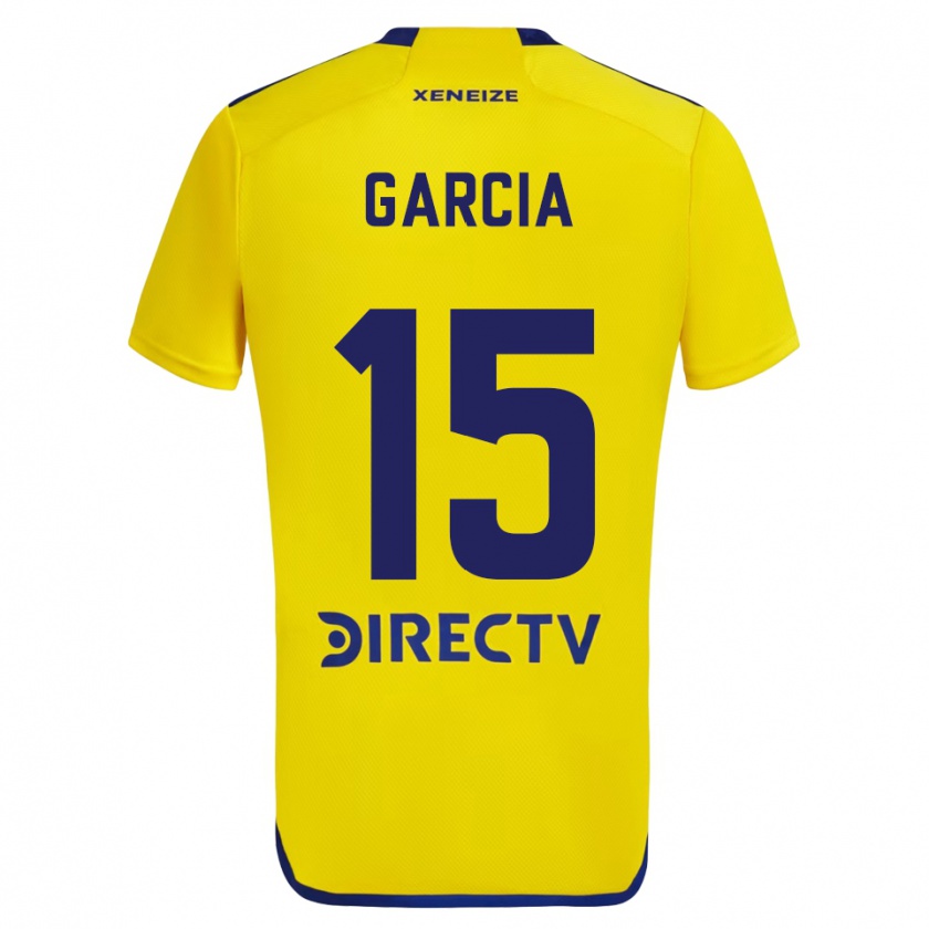 Kandiny Gyermek Ramiro Garcia #15 Sárga Kék Idegenbeli Jersey 2024/25 Mez Póló Ing