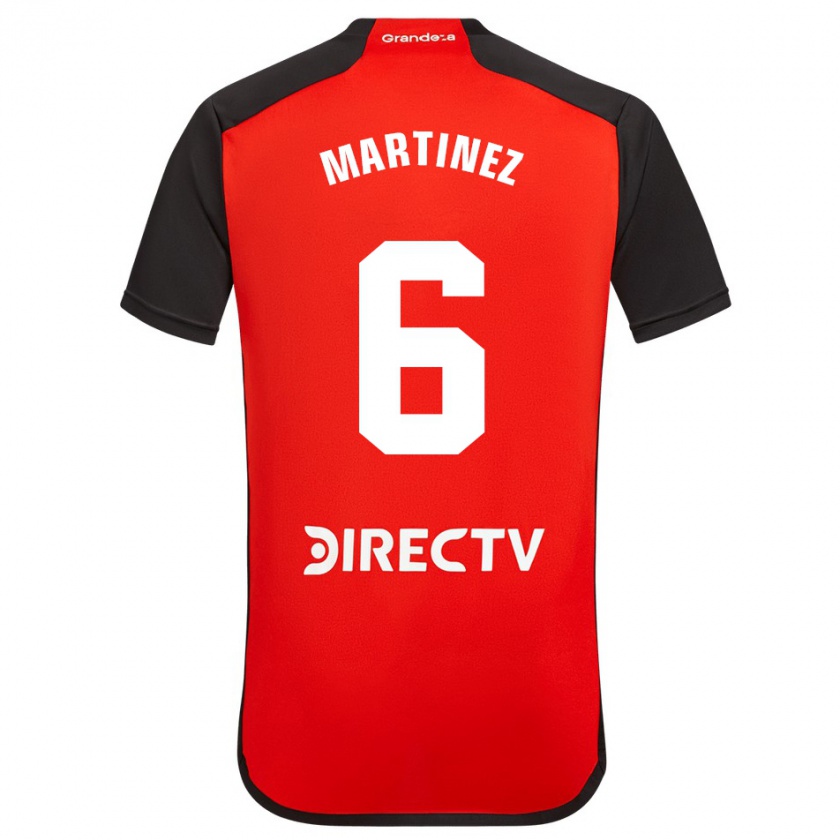 Kandiny Gyermek David Martínez #6 Piros Fekete Fehér Idegenbeli Jersey 2024/25 Mez Póló Ing