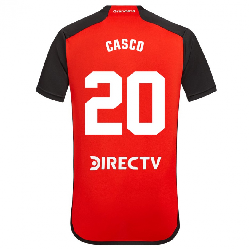 Kandiny Gyermek Milton Casco #20 Piros Fekete Fehér Idegenbeli Jersey 2024/25 Mez Póló Ing