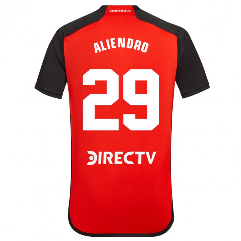 Kandiny Gyermek Rodrigo Aliendro #29 Piros Fekete Fehér Idegenbeli Jersey 2024/25 Mez Póló Ing