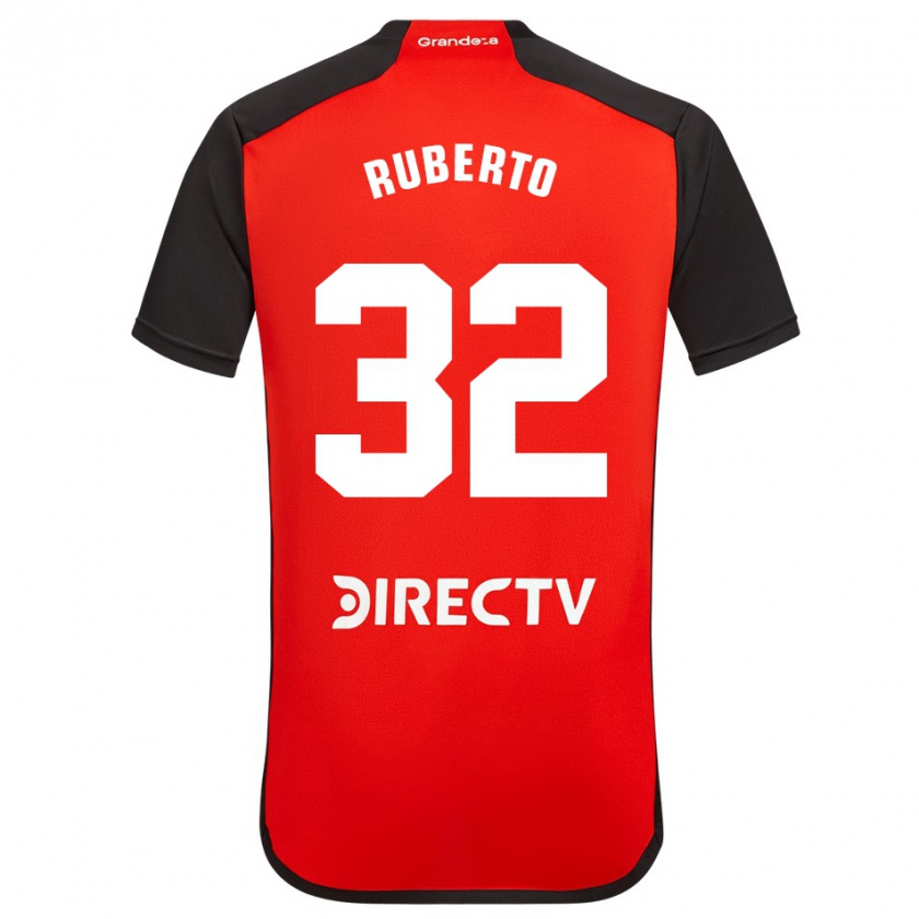 Kandiny Gyermek Agustín Ruberto #32 Piros Fekete Fehér Idegenbeli Jersey 2024/25 Mez Póló Ing