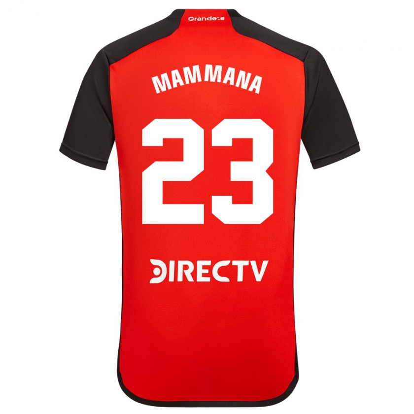 Kandiny Gyermek Emanuel Mammana #23 Piros Fekete Fehér Idegenbeli Jersey 2024/25 Mez Póló Ing