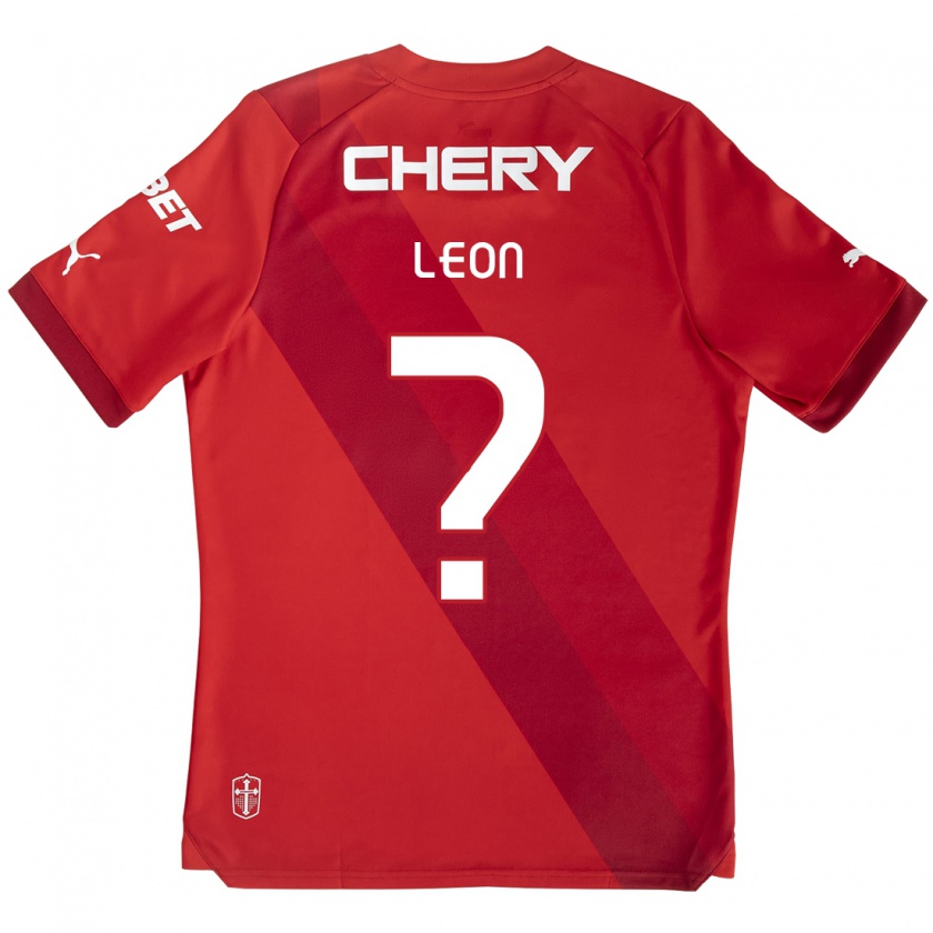 Kandiny Gyermek Vasco León #0 Piros Fehér Idegenbeli Jersey 2024/25 Mez Póló Ing