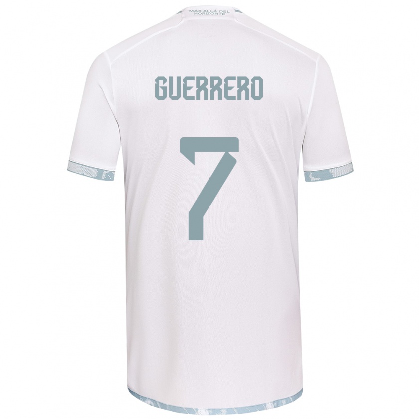 Kandiny Gyermek Maximiliano Guerrero #7 Fehér Szürke Idegenbeli Jersey 2024/25 Mez Póló Ing