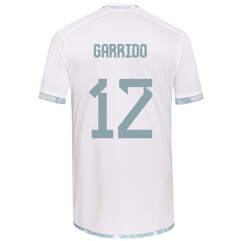 Kandiny Gyermek Pedro Garrido #12 Fehér Szürke Idegenbeli Jersey 2024/25 Mez Póló Ing