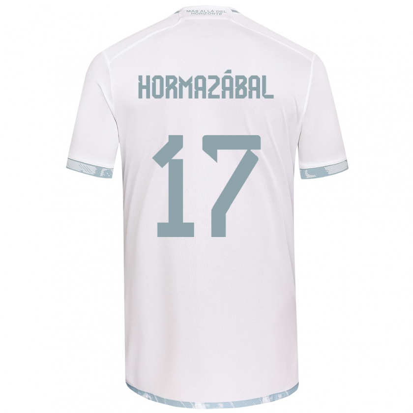 Kandiny Gyermek Fabián Hormazábal #17 Fehér Szürke Idegenbeli Jersey 2024/25 Mez Póló Ing