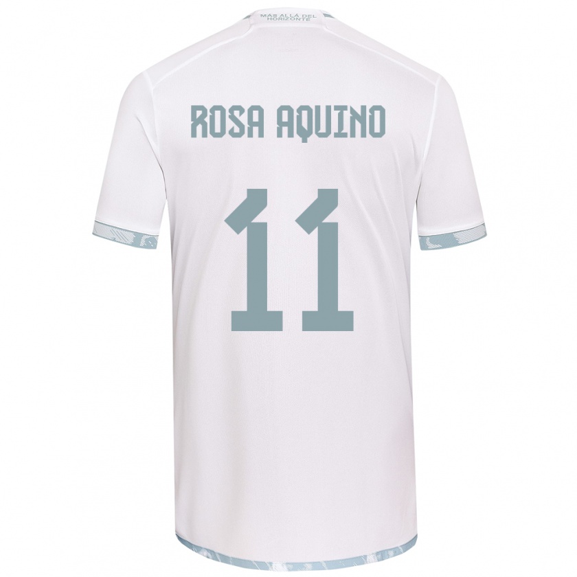 Kandiny Gyermek Rosa Aquino #11 Fehér Szürke Idegenbeli Jersey 2024/25 Mez Póló Ing