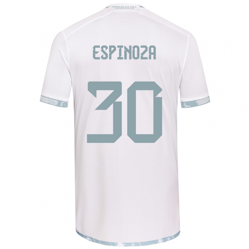 Kandiny Gyermek Isidora Espinoza #30 Fehér Szürke Idegenbeli Jersey 2024/25 Mez Póló Ing