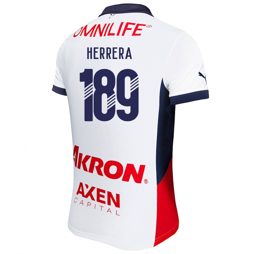 Kandiny Gyermek Antonio Herrera #189 Fehér Piros Kék Idegenbeli Jersey 2024/25 Mez Póló Ing