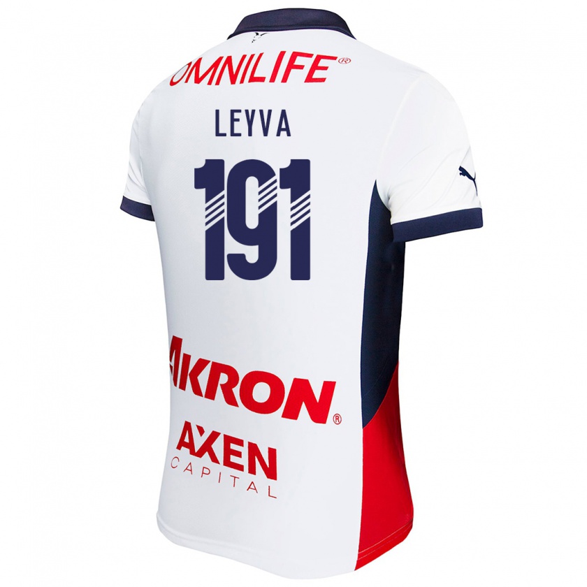 Kandiny Gyermek Axel Leyva #191 Fehér Piros Kék Idegenbeli Jersey 2024/25 Mez Póló Ing