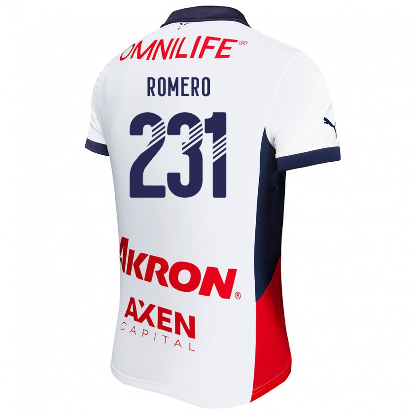 Kandiny Gyermek Ángel Romero #231 Fehér Piros Kék Idegenbeli Jersey 2024/25 Mez Póló Ing