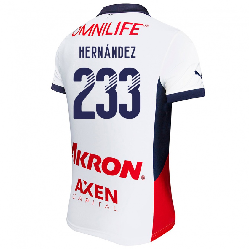 Kandiny Gyermek Zinedine Hernández #233 Fehér Piros Kék Idegenbeli Jersey 2024/25 Mez Póló Ing