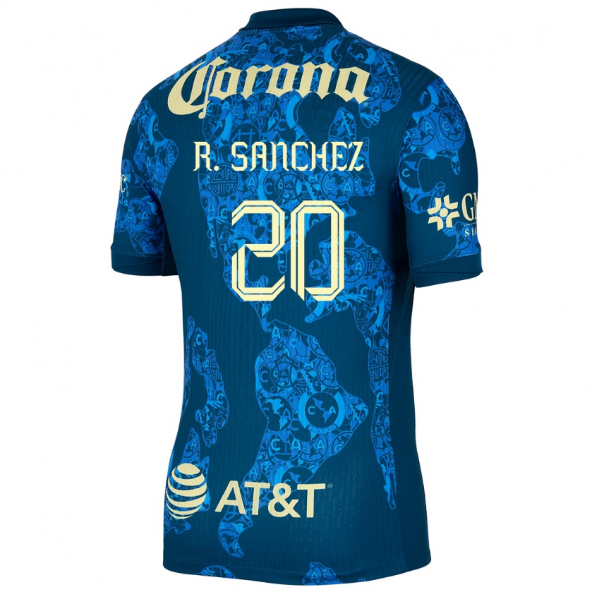 Kandiny Gyermek Richard Sánchez #20 Kék Sárga Idegenbeli Jersey 2024/25 Mez Póló Ing