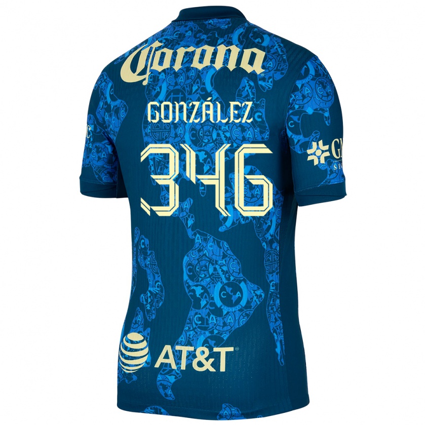 Kandiny Gyermek Ricardo González #346 Kék Sárga Idegenbeli Jersey 2024/25 Mez Póló Ing