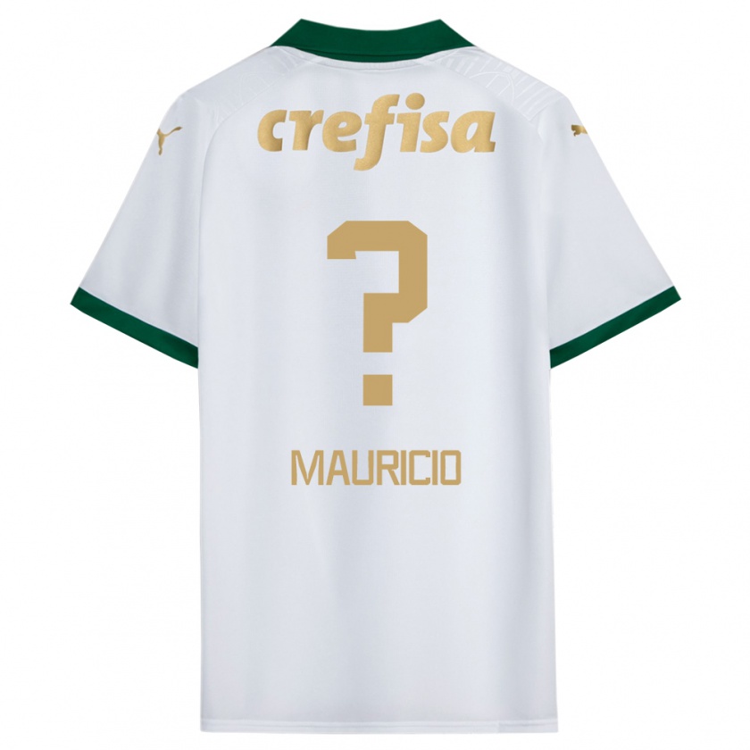 Kandiny Gyermek Mauricio #0 Fehér Zöld Idegenbeli Jersey 2024/25 Mez Póló Ing