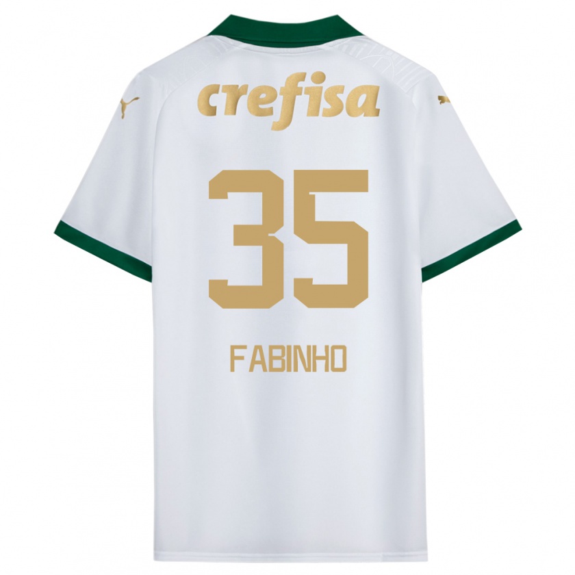 Kandiny Gyermek Fabinho #35 Fehér Zöld Idegenbeli Jersey 2024/25 Mez Póló Ing