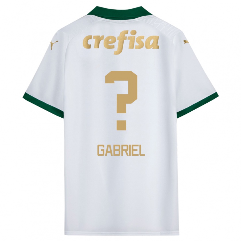 Kandiny Gyermek Arthur Gabriel #0 Fehér Zöld Idegenbeli Jersey 2024/25 Mez Póló Ing