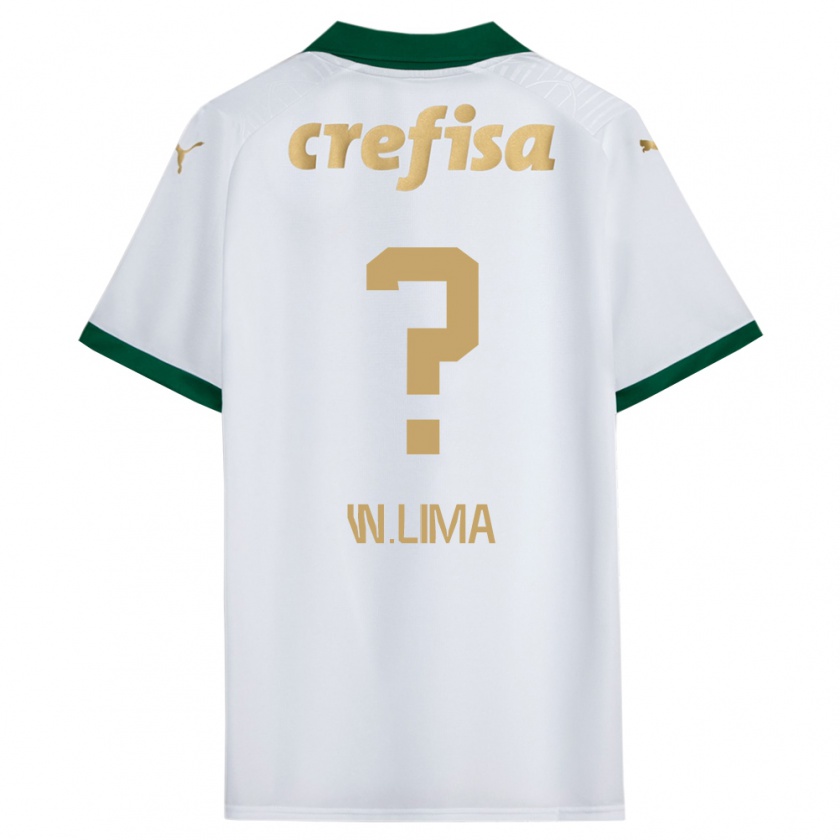 Kandiny Gyermek Wesley Lima #0 Fehér Zöld Idegenbeli Jersey 2024/25 Mez Póló Ing