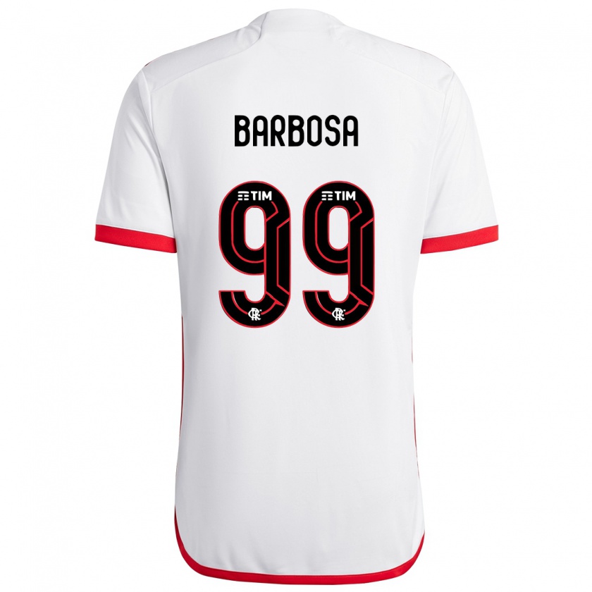 Kandiny Gyermek Gabriel Barbosa #99 Fehér Piros Idegenbeli Jersey 2024/25 Mez Póló Ing