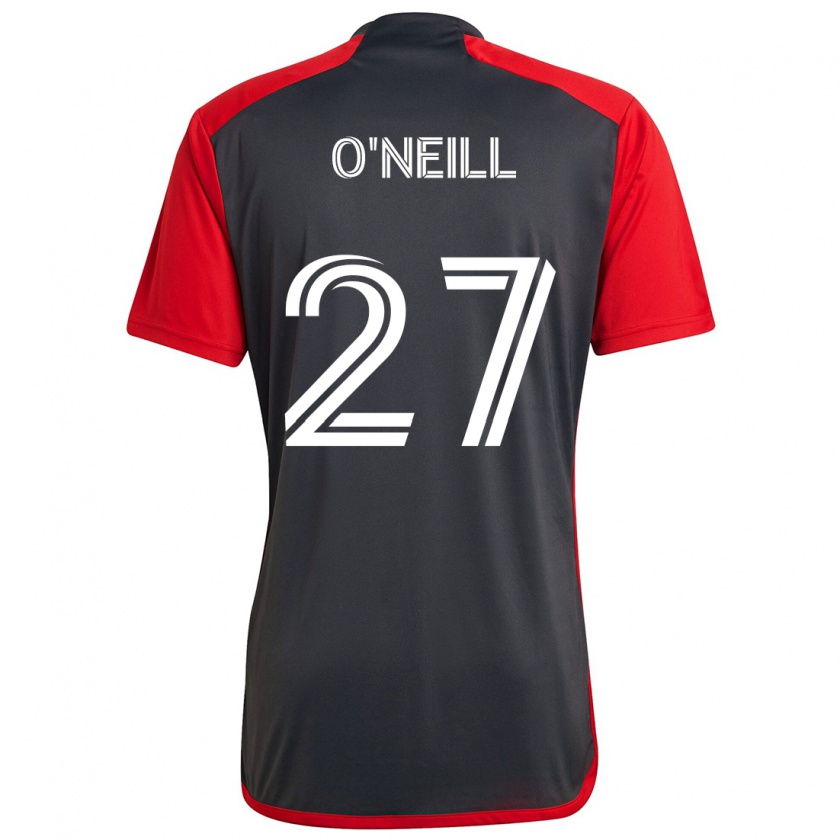 Kandiny Férfi Shane O'neill #27 Szürke Vörös Hazai Jersey 2024/25 Mez Póló Ing