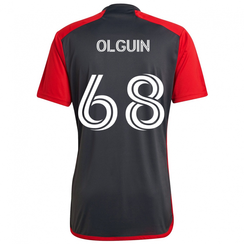 Kandiny Férfi Lucas Olguin #68 Szürke Vörös Hazai Jersey 2024/25 Mez Póló Ing