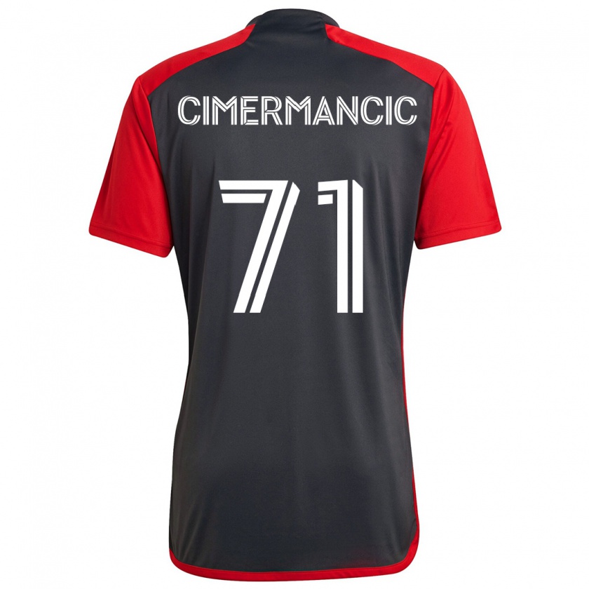 Kandiny Férfi Markus Cimermancic #71 Szürke Vörös Hazai Jersey 2024/25 Mez Póló Ing